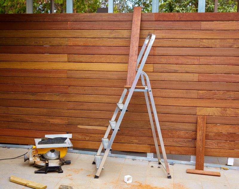 Wood Slat Fence Installation
